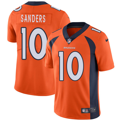 Nike Broncos #10 Emmanuel Sanders Orange Team Color Men's Stitched NFL Vapor Untouchable Limited Jersey - Click Image to Close